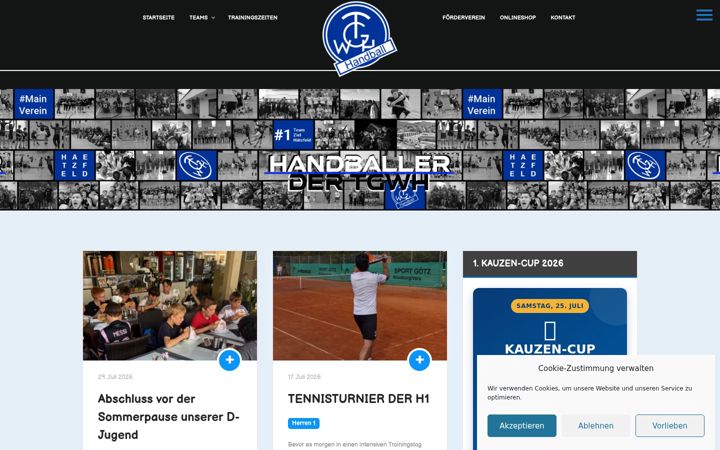 Screenshot of haetzfelder-handballer.de
