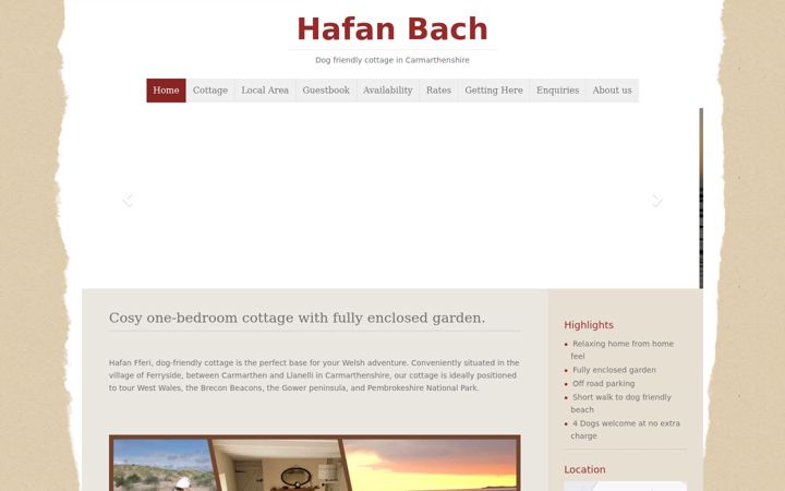 Screenshot of hafanbach.co.uk