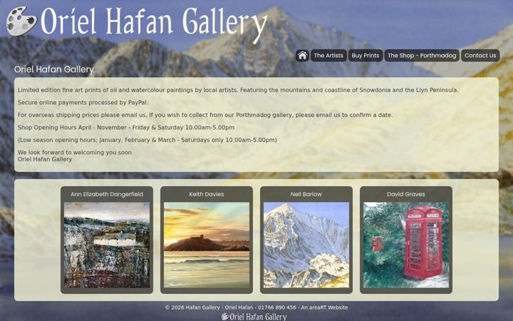 Screenshot of hafangallery.co.uk