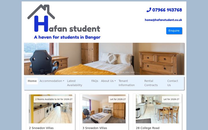 Screenshot of hafanstudent.co.uk