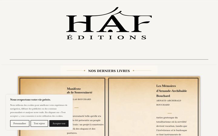 Screenshot of hafeditions.com