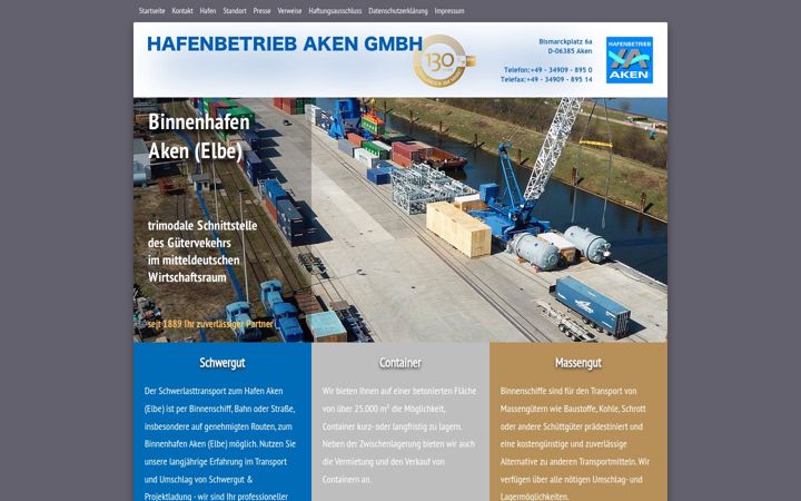 Screenshot of hafen-aken.de