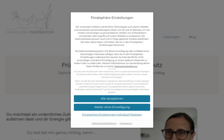 Screenshot of hafenderinspiration.com