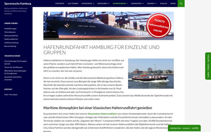 Screenshot of hafenrundfahrten-hamburg.org