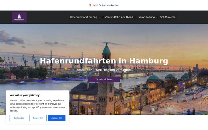 Screenshot of hafenrundfahrten-spezialisten.de