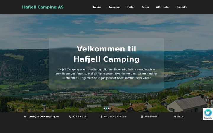 Screenshot of hafjellcamping.no