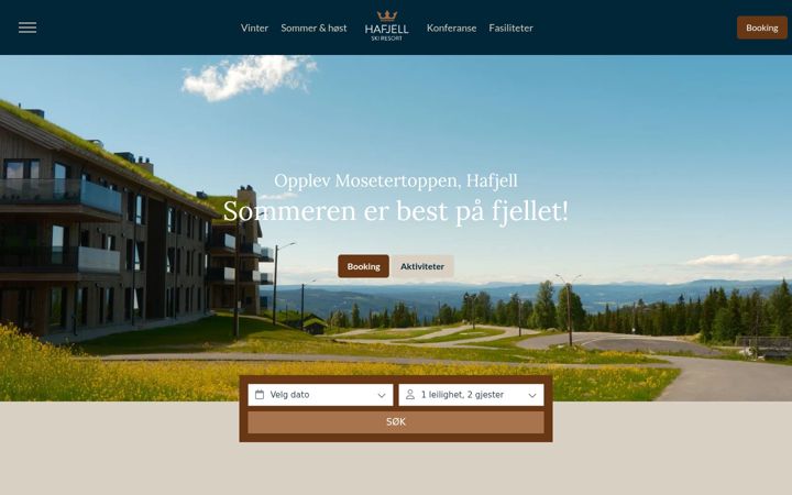Snimka zaslona za hafjellskiresort.no