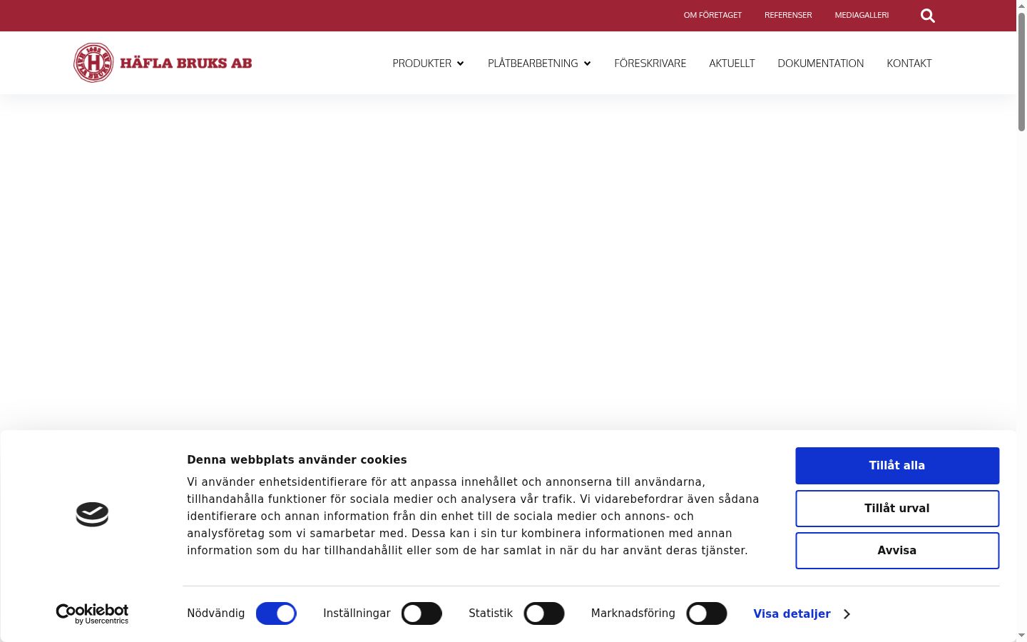 Captura de pantalla del banner de consentimiento mostrado antes de cualquier interacción