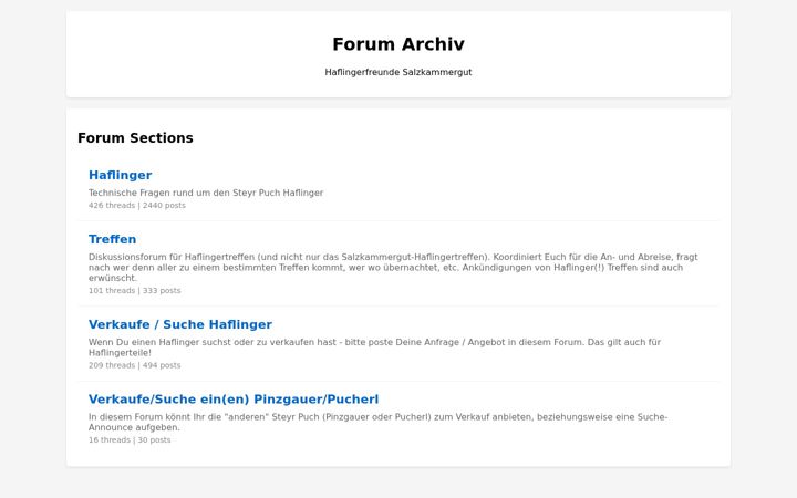 Screenshot of haflingereins.com