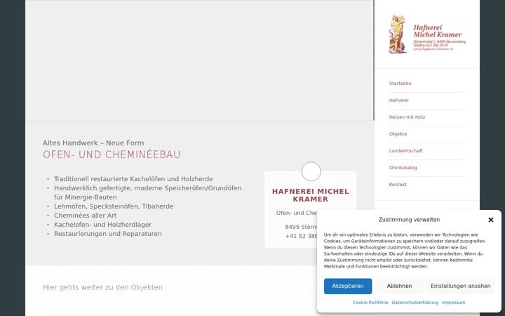 Screenshot of hafnerei-kramer.ch