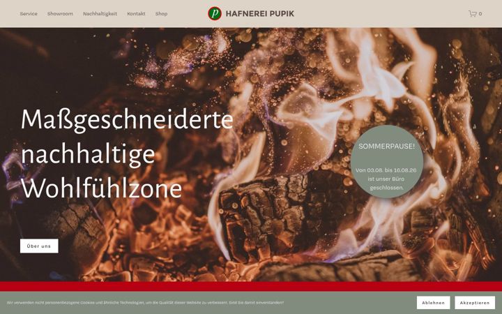 Screenshot of hafnerei-pupik.at