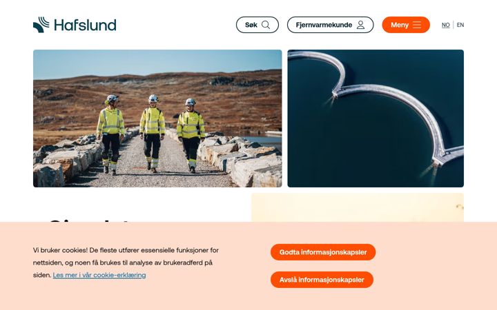 Ekrano kopija hafslund.no