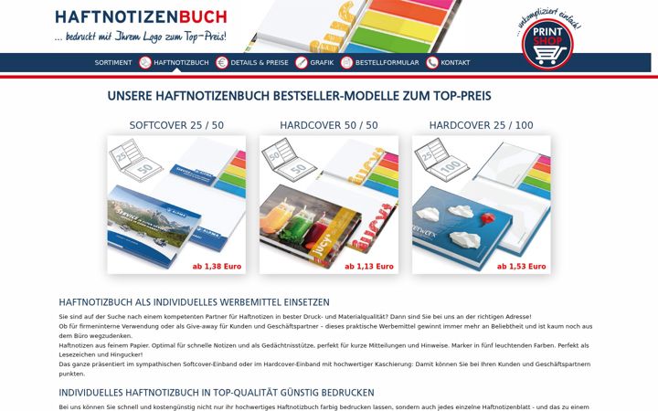 Screenshot of haftnotizbuch-print.de