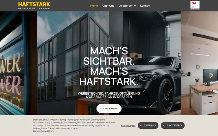 Screenshot of haftstark.de