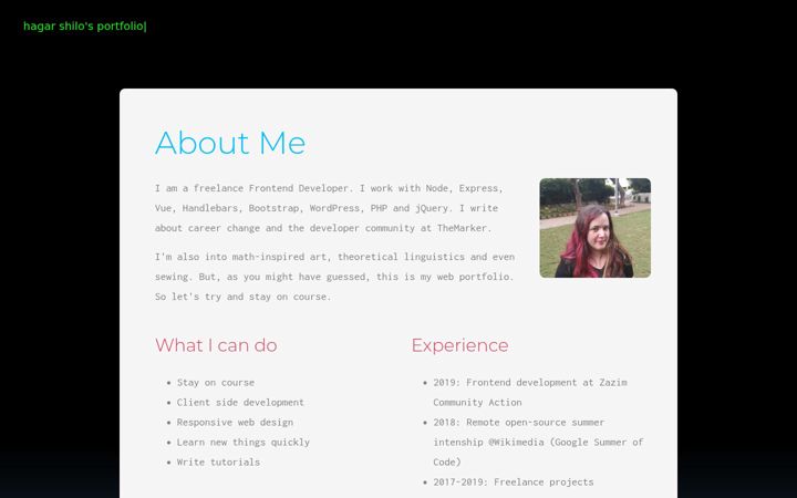 Screenshot of hagarsh.com