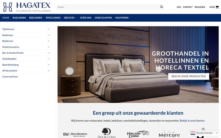 Screenshot of hagatex.nl