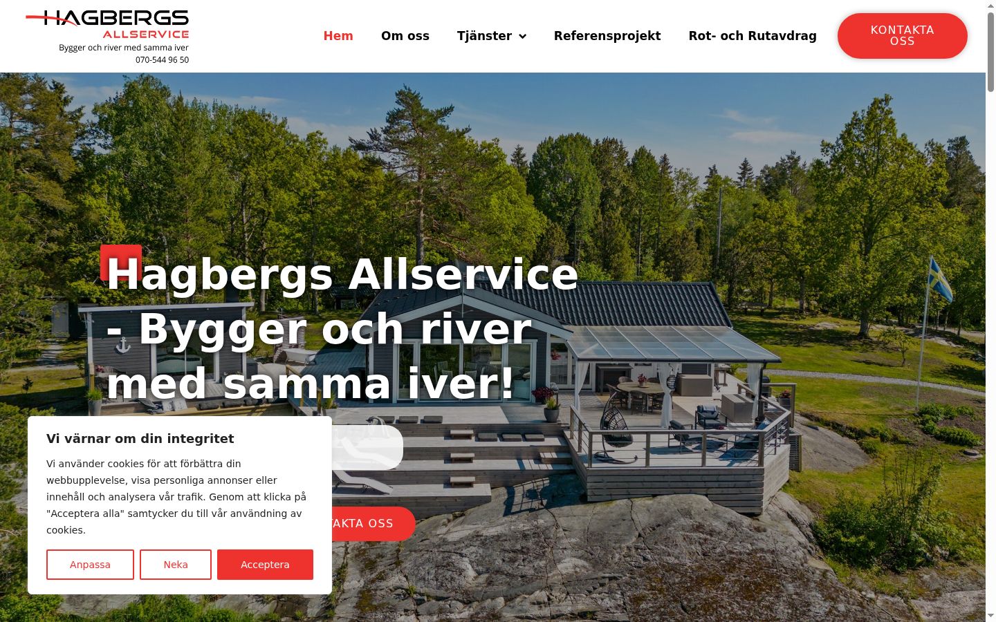 Skjermbilde av samtykkebanneret slik det vises før noen interaksjon