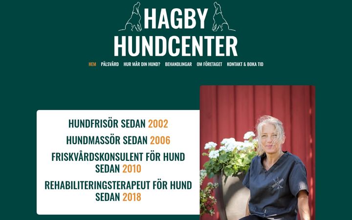 Screenshot of hagbyhundcenter.se