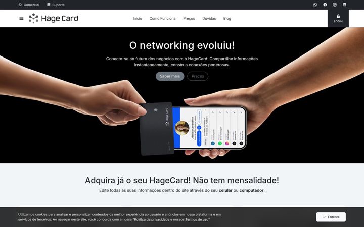 Screenshot of hagecard.com.br