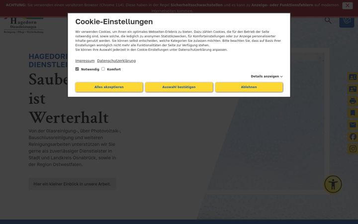 Screenshot of hagedorn-dienstleistungen.de