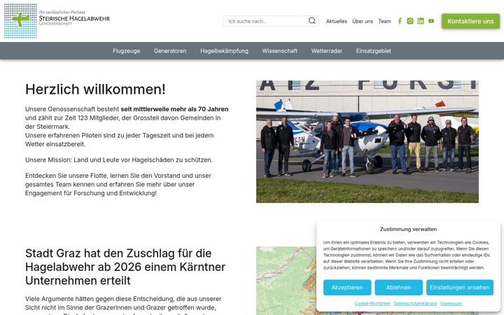 Screenshot of hagelabwehr.at