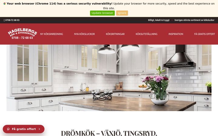 Screenshot of hagelbergskok.se