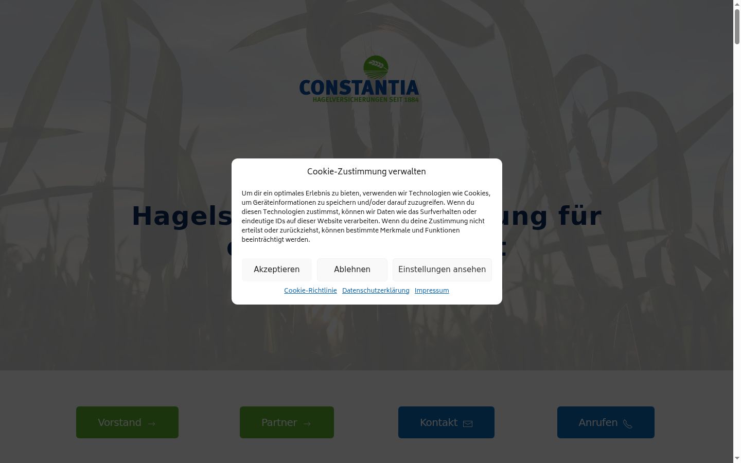Screenshot of the consent banner shown before any interaction