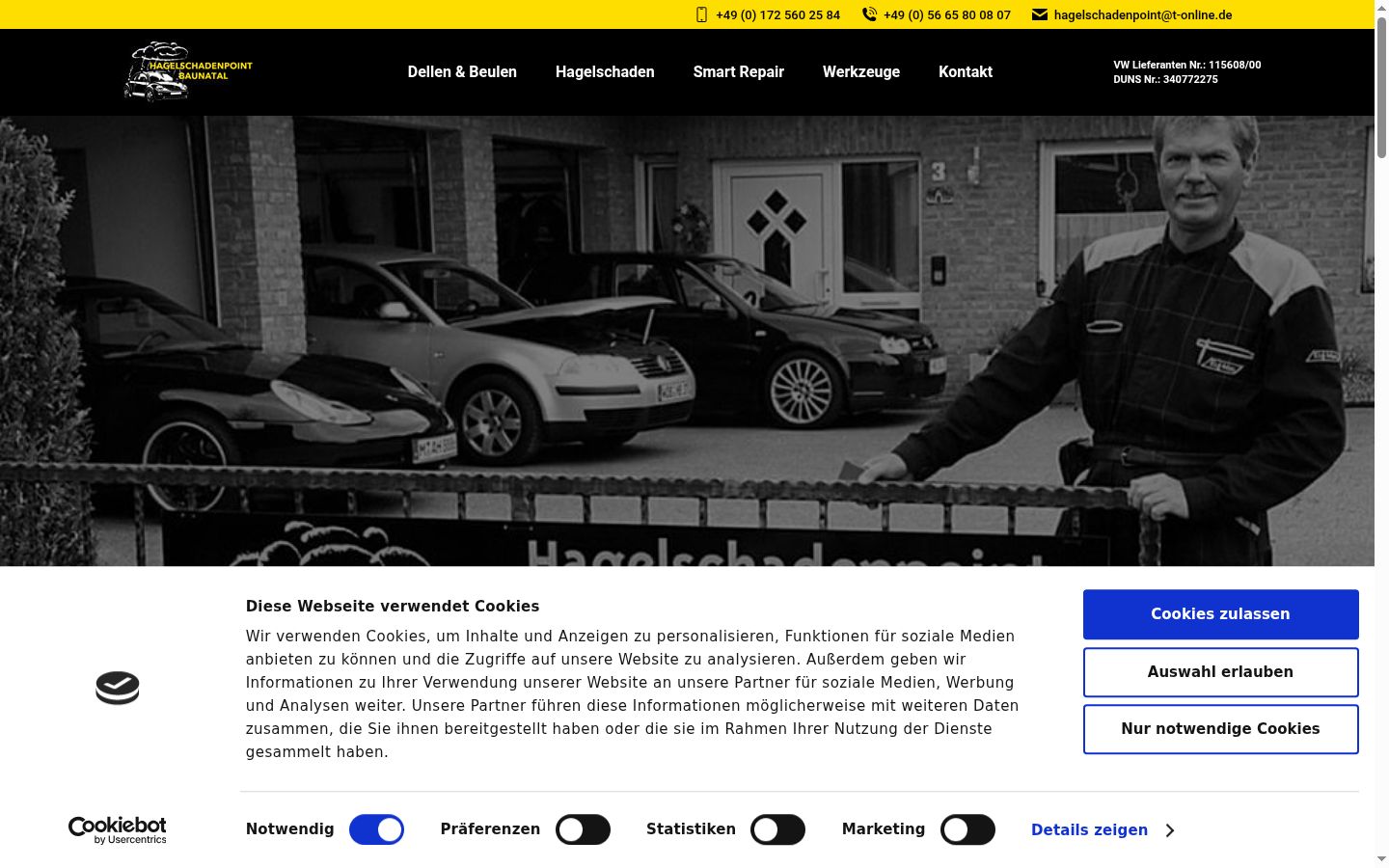 Screenshot del banner di consenso mostrato prima di qualsiasi interazione