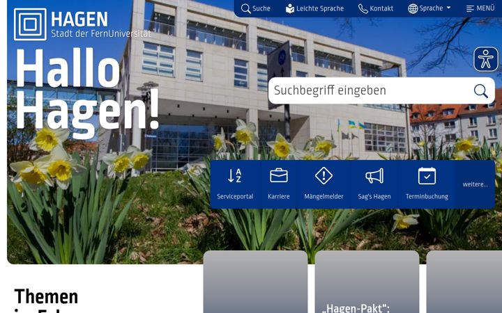 Screenshot of hagen.de