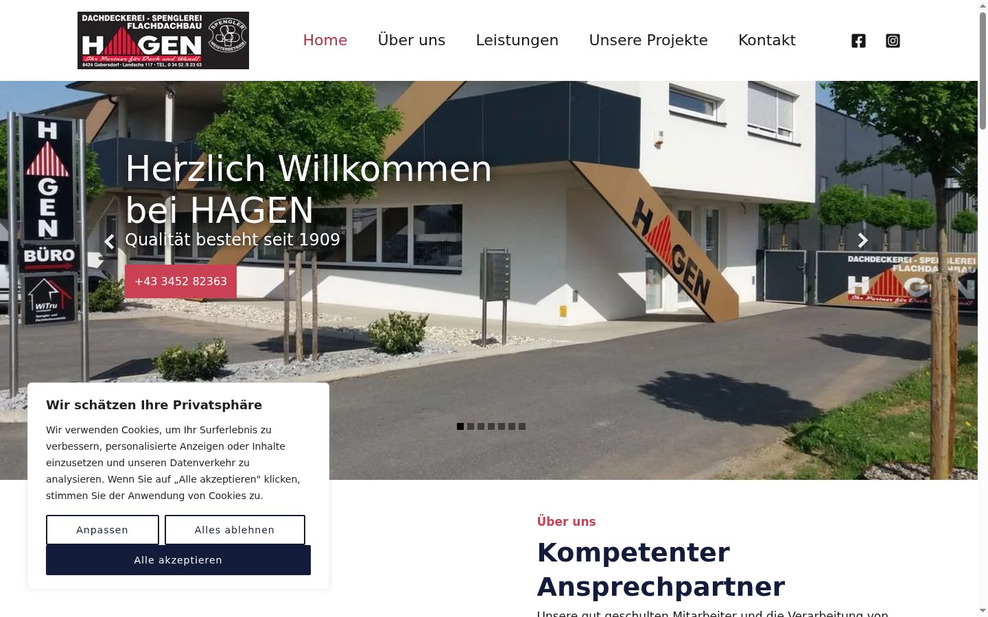 Screenshot des Einwilligungsbanners vor jeglicher Interaktion