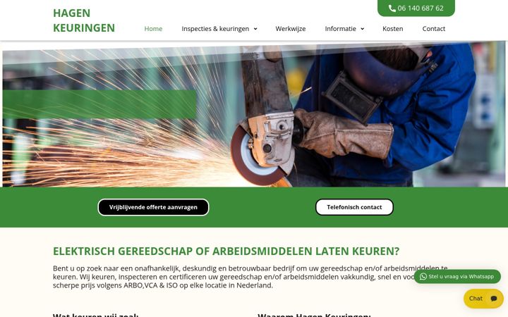 Screenshot of hagenkeuringen.nl