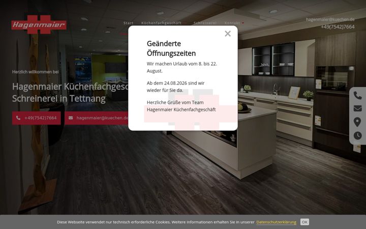 Screenshot of hagenmaier-kuechen.de