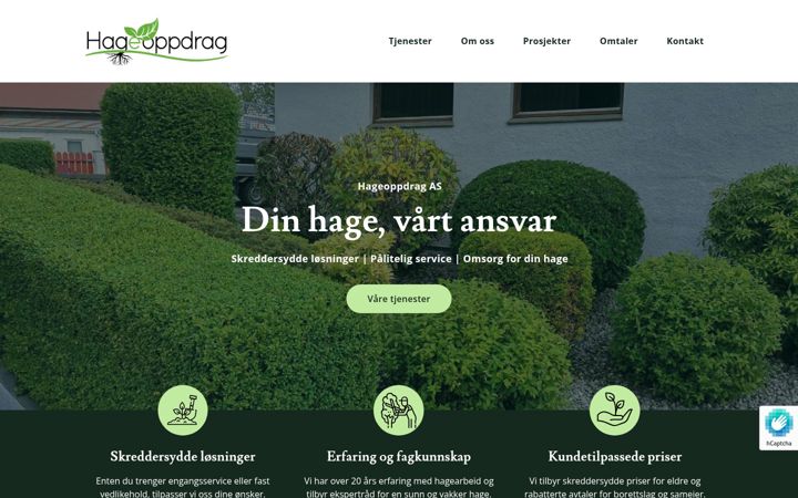 Screenshot of hageoppdrag.no