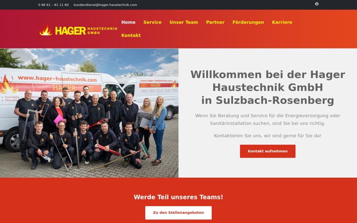 Screenshot of hager-haustechnik.com