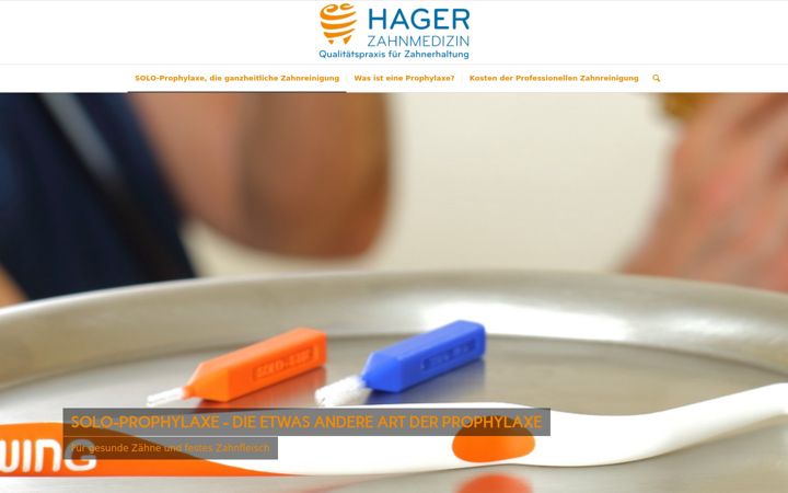 Screenshot of hager-solo-prophylaxe.de