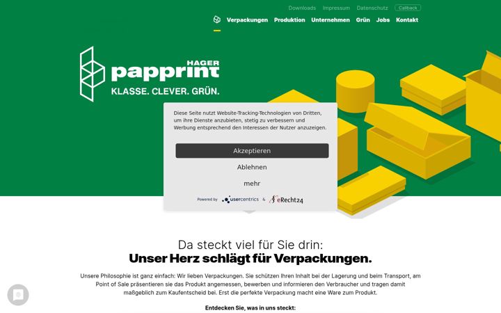 Screenshot of hagerpapprint.de