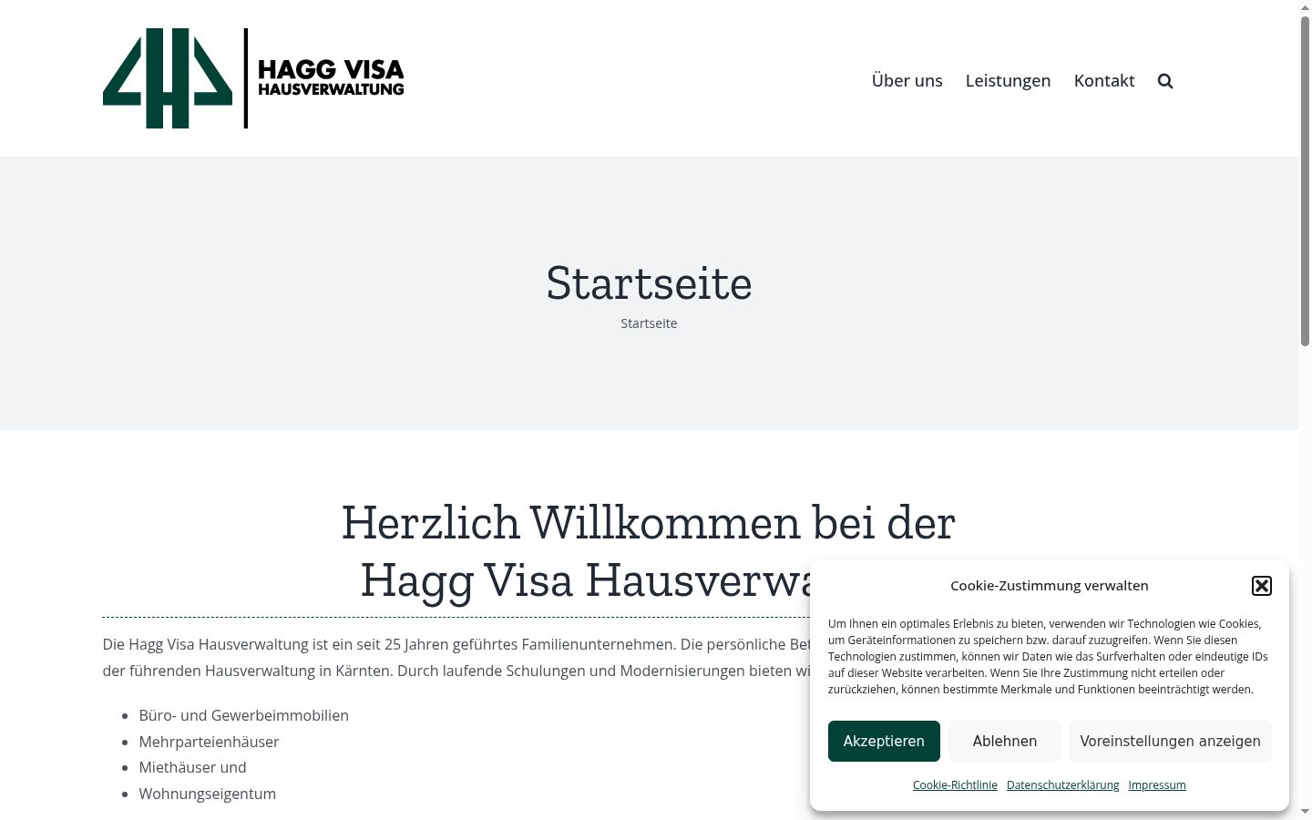 Screenshot del banner di consenso mostrato prima di qualsiasi interazione