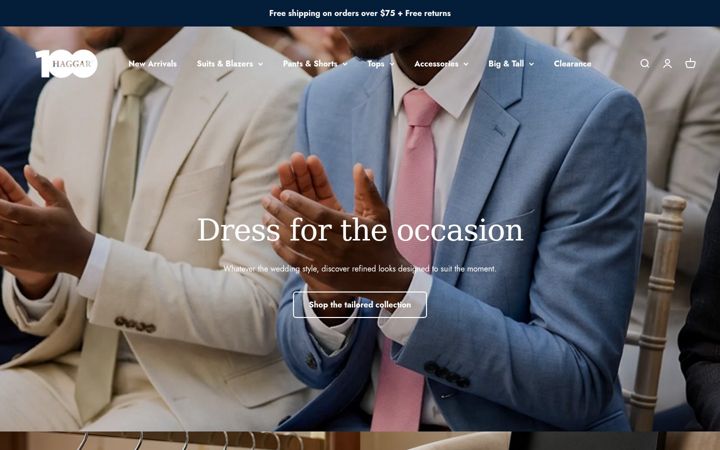 Screenshot of haggar.com