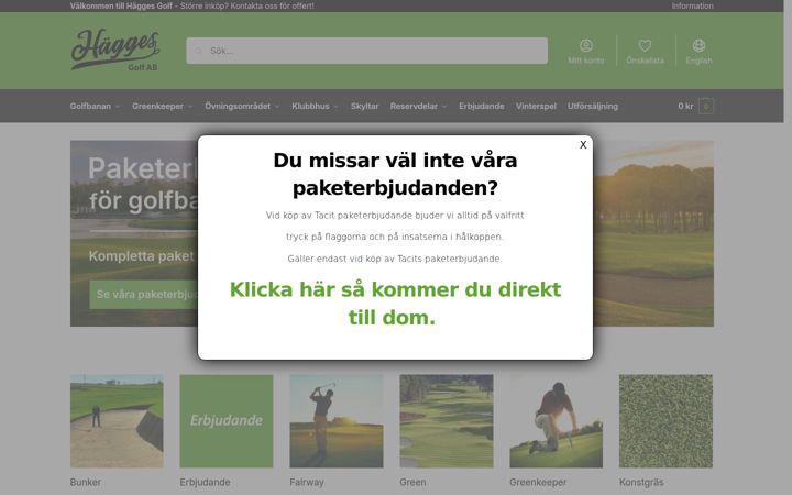 Screenshot of haggesgolf.se