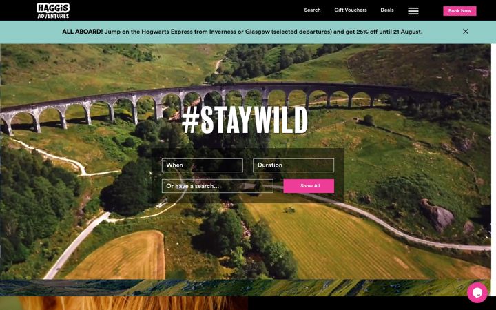 Screenshot of haggisadventures.com