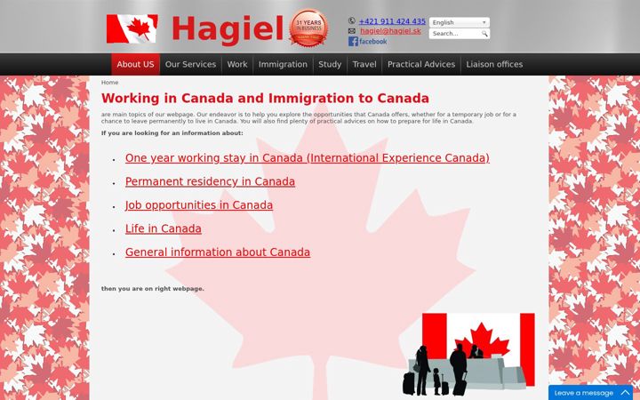 Screenshot of hagiel.sk