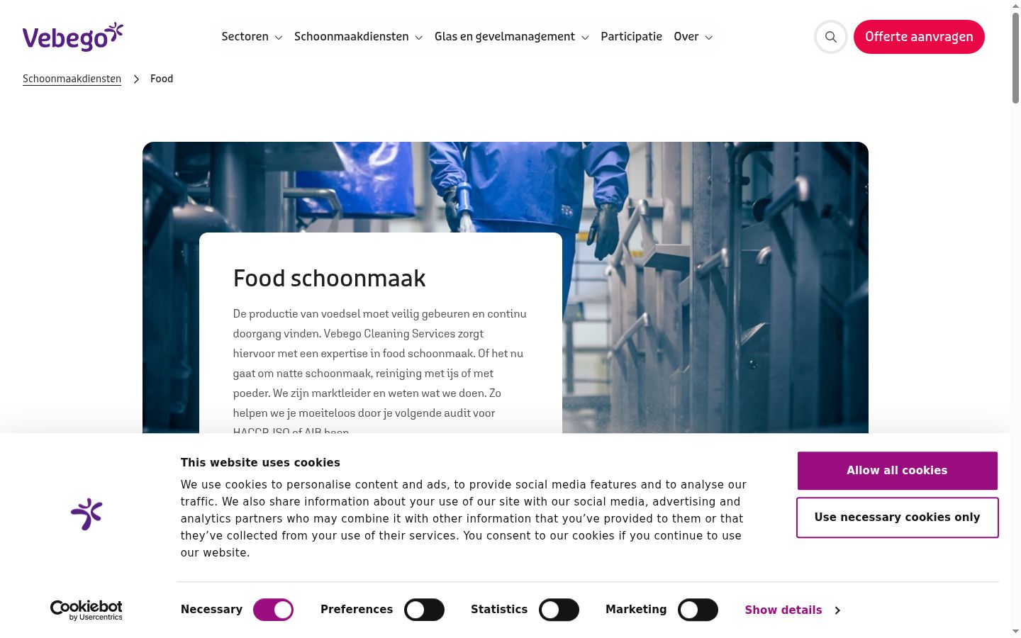Screenshot of the consent banner shown before any interaction