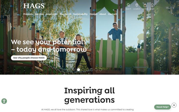 Screenshot of hags.com