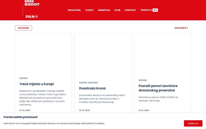 Screenshot of hahk-mladost.hr