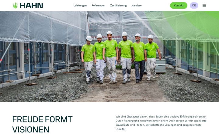 Screenshot of hahn-bau-gruppe.de
