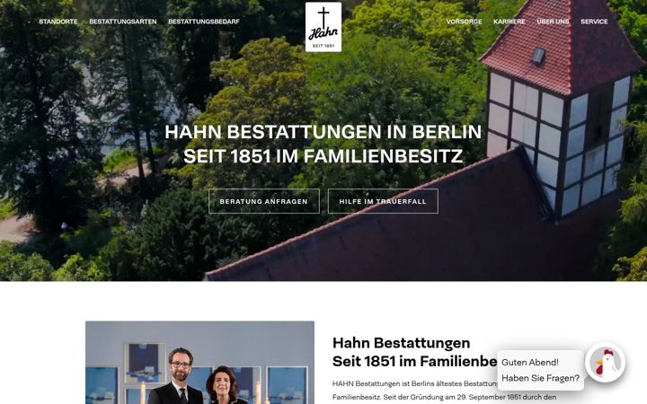 Screenshot of hahn-bestattungen.de