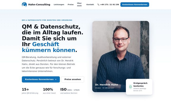 Screenshot of hahn-consulting.org