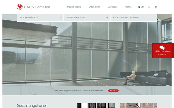 Screenshot of hahn-lamellenfenster.de