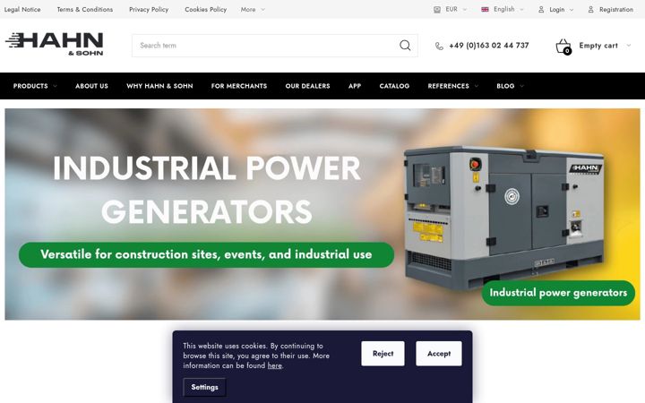 Screenshot of hahn-power.com