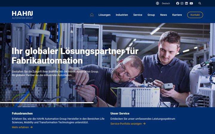 Screenshot of hahnautomation.com